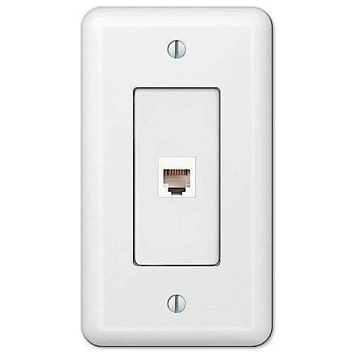 Devon White 1 Phone Jack with Hardware