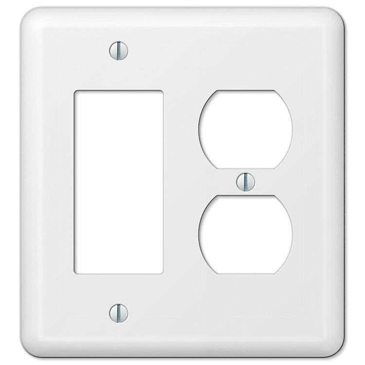 Devon White Rocker (GFI) / Duplex Outlet - Wallplatesonline.com