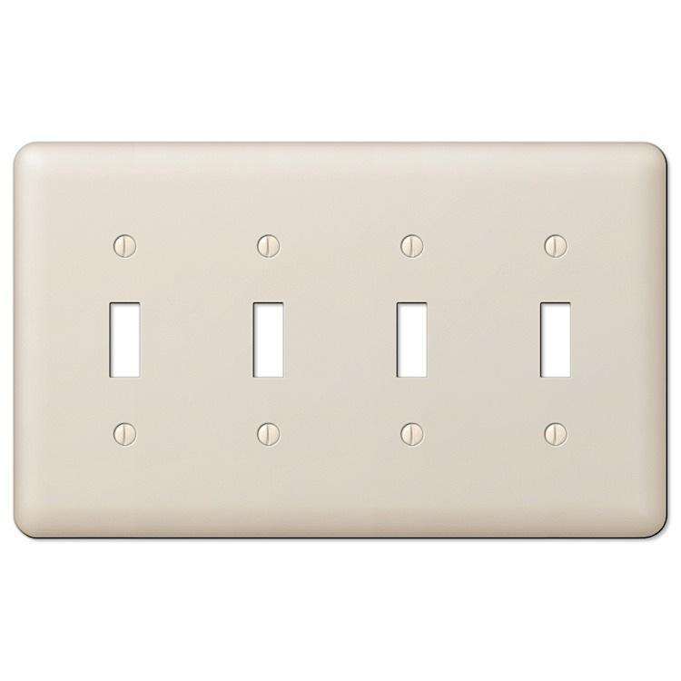 Devon Light Almond 4 Toggle - Wallplatesonline.com