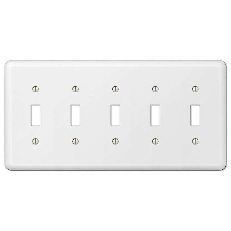 Devon White 5 Toggle - Wallplatesonline.com
