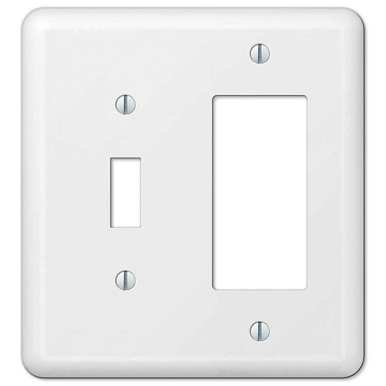 Devon White Toggle / 1 Rocker (GFI)