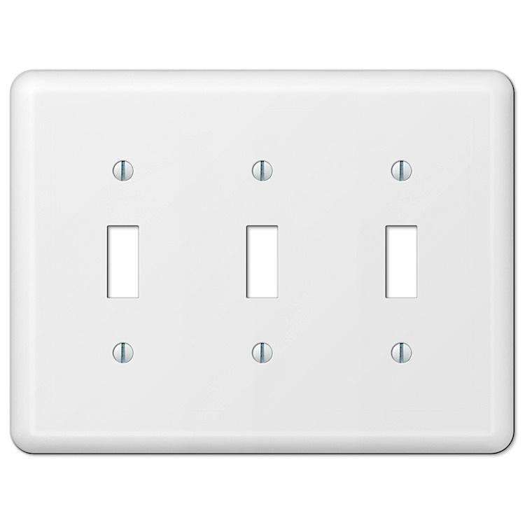 Devon White Triple Toggle - Wallplatesonline.com