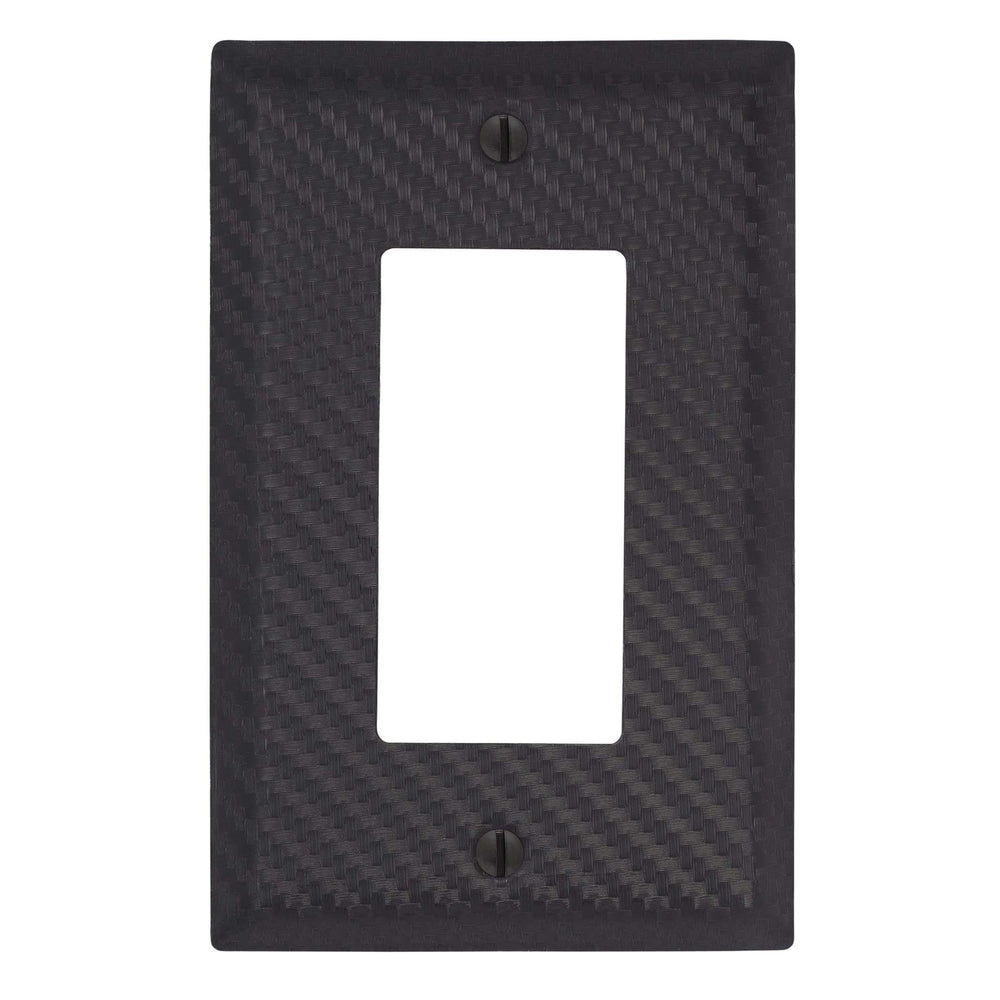 Carbon Fiber Black Steel 1 Rocker (GFI) Wallplate