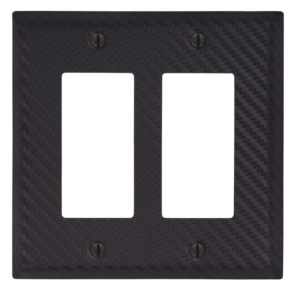Carbon Fiber Black Steel 2 Rocker (GFI) Wallplate