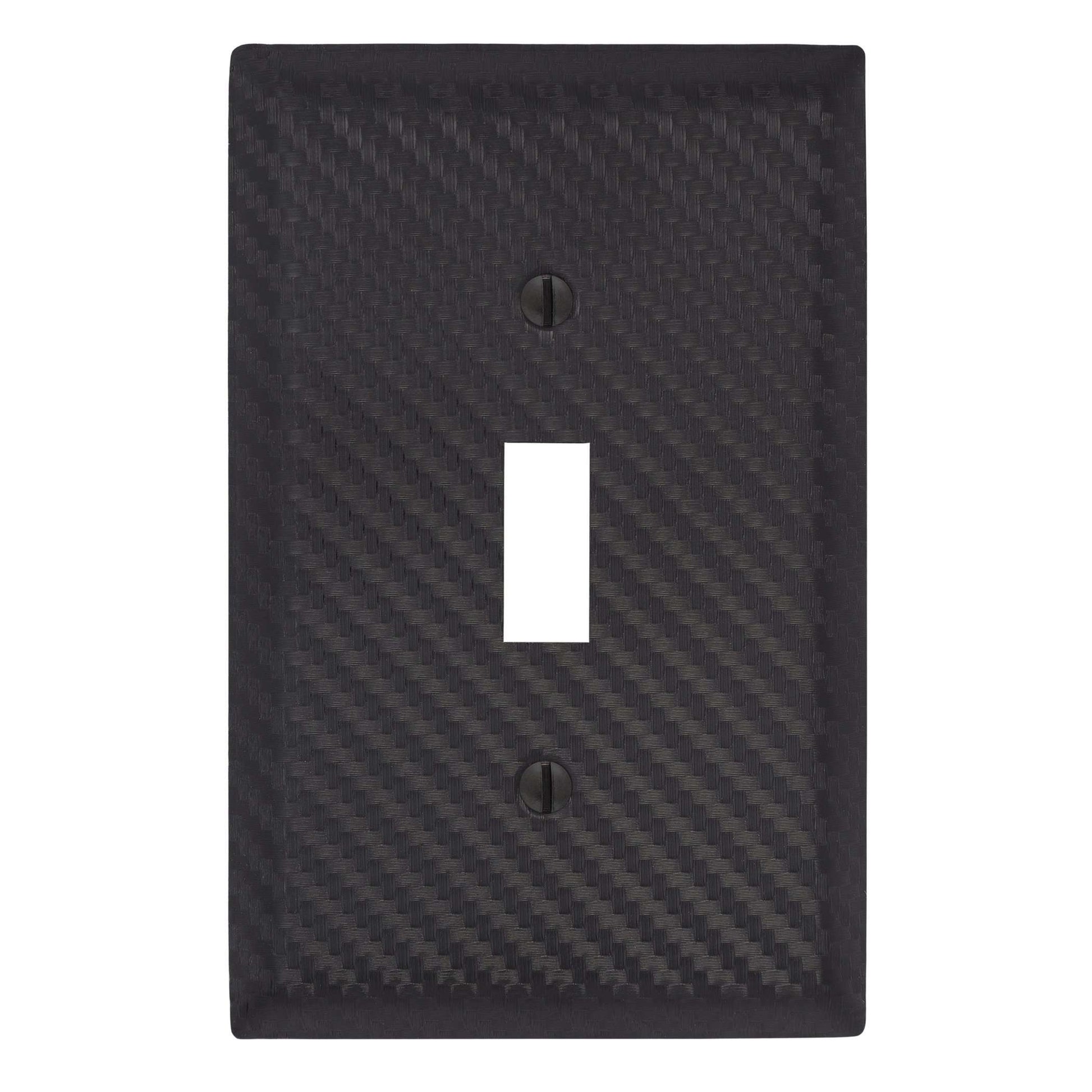 Carbon Fiber Black Steel Cover Plates:Wallplatesonline.com