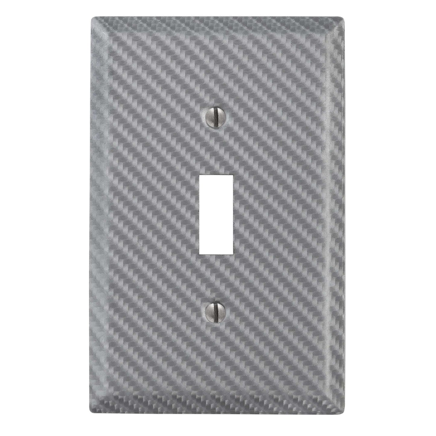 Carbon Fiber Silver Steel Cover Plates:Wallplatesonline.com