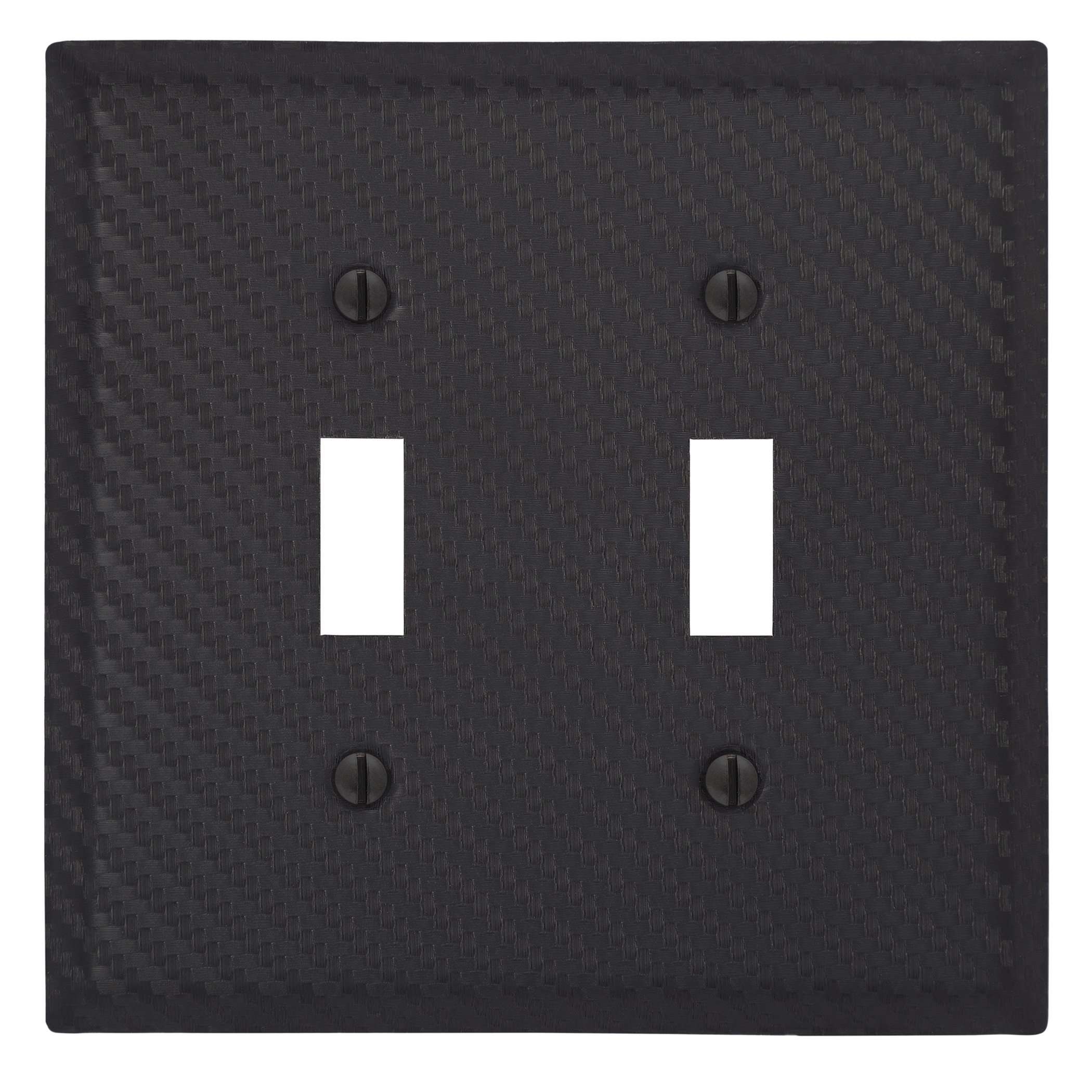Carbon Fiber Black Steel Double Toggle:Wallplatesonline.com