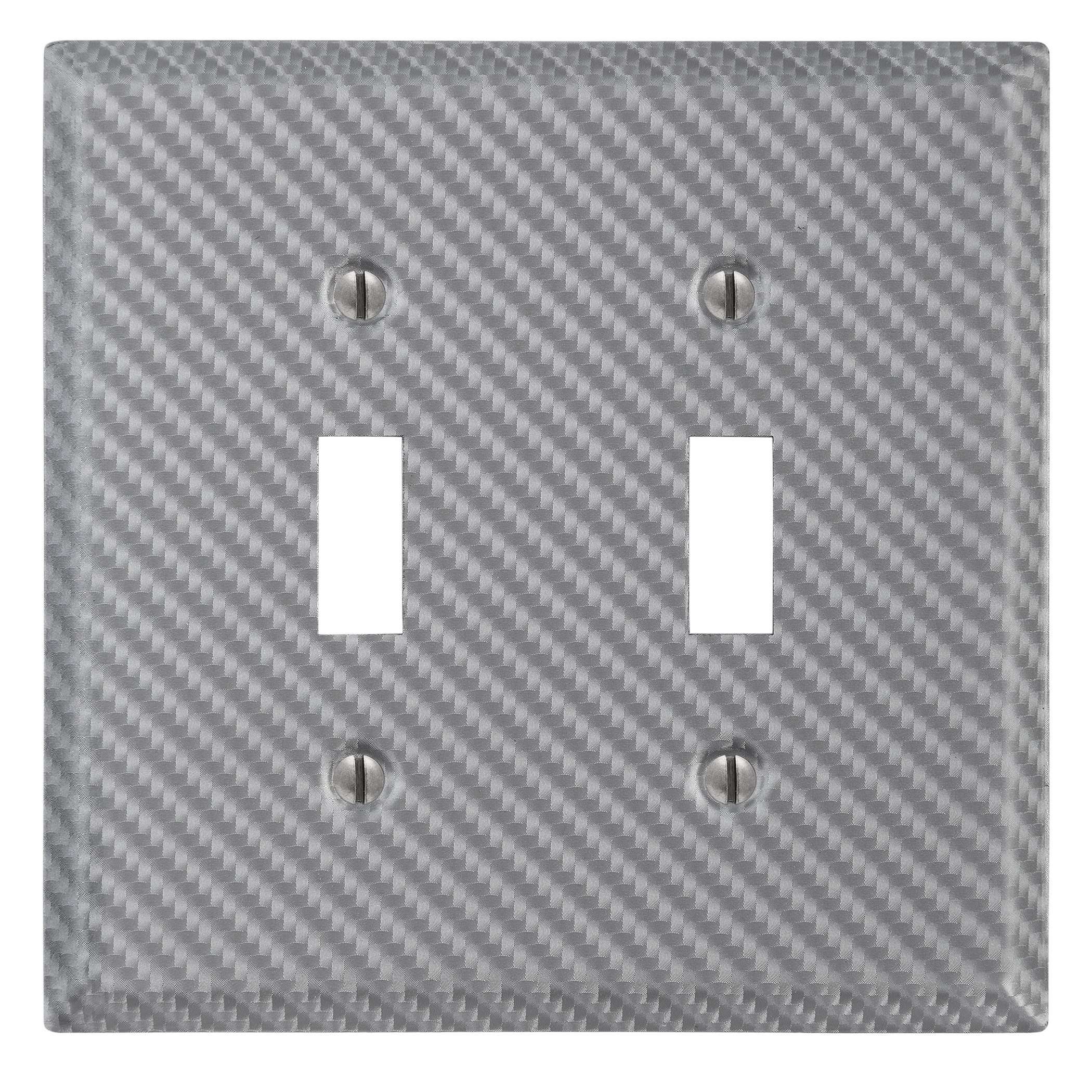 Carbon Fiber Silver Steel Double Toggle:Wallplatesonline.com