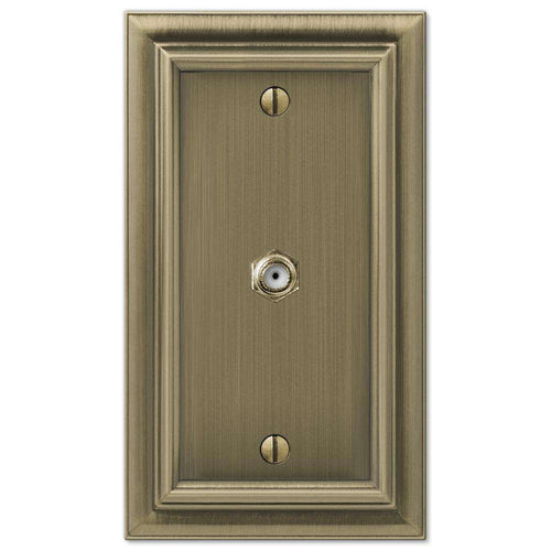 Continental Brushed Brass 1 Cable TV with Hardware - Wallplatesonline.com