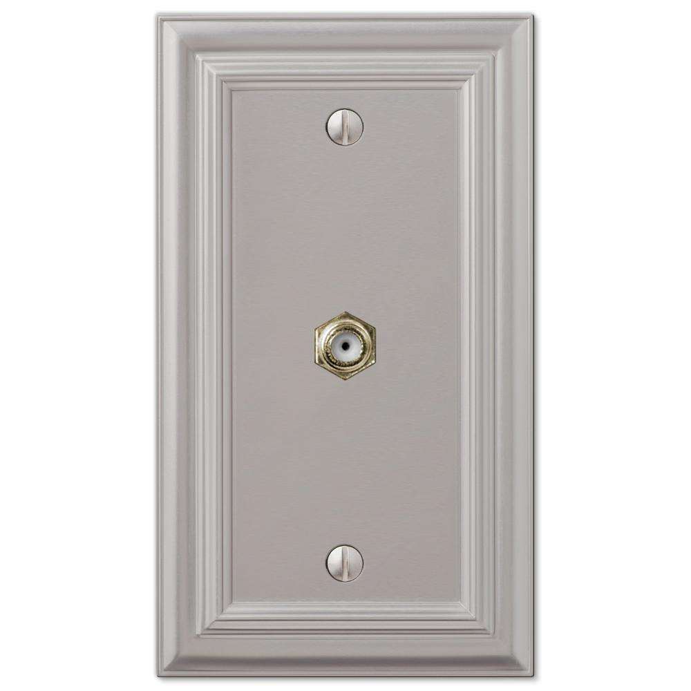 Continental Satin Nickel 1 Cable TV with Hardware - Wallplatesonline.com