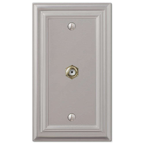 Continental Satin Nickel 1 Cable TV with Hardware - Wallplatesonline.com