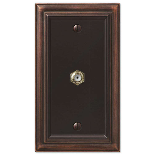 Continental Aged Bronze 1 Cable TV with Hardware - Wallplatesonline.com