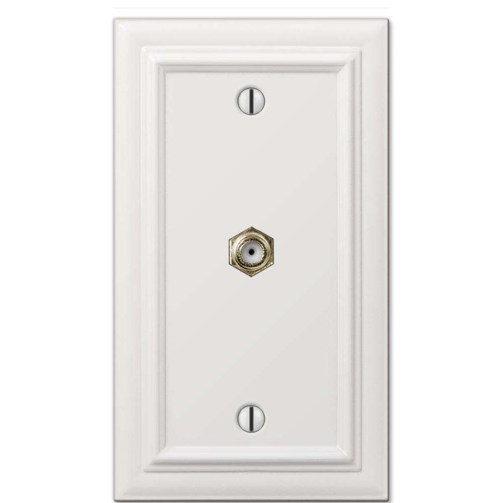 Continental White 1 Cable TV with Hardware - Wallplatesonline.com