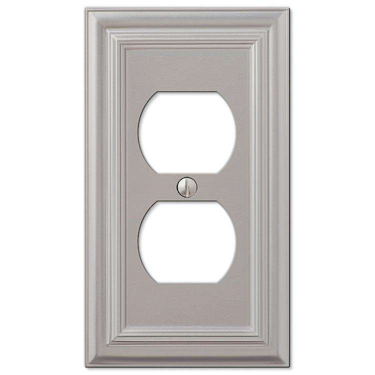 Continental Satin Nickel 1 Duplex Outlet - Wallplatesonline.com