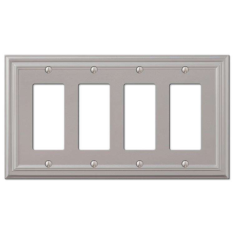 Continental Satin Nickel 4 Rocker (GFI) - Wallplatesonline.com