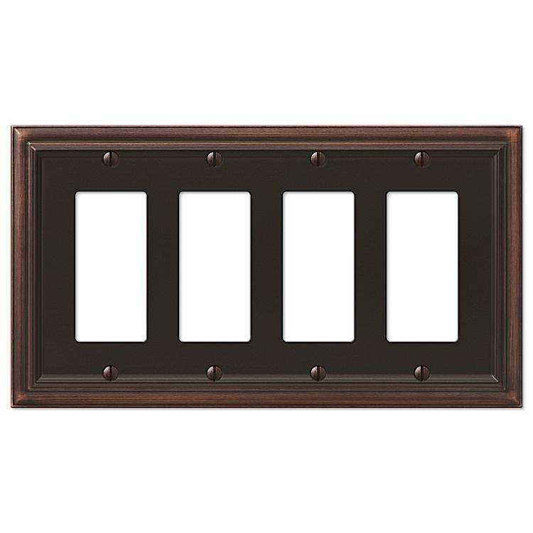 Continental Aged Bronze 4 Rocker (GFI) - Wallplatesonline.com