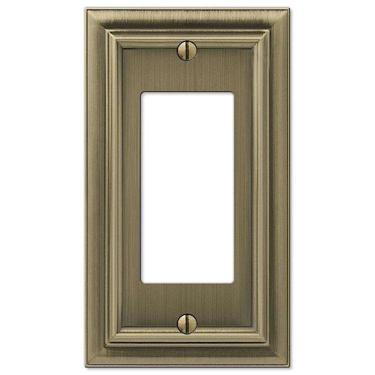 Continental Brushed Brass 1 Rocker (GFI) - Wallplatesonline.com