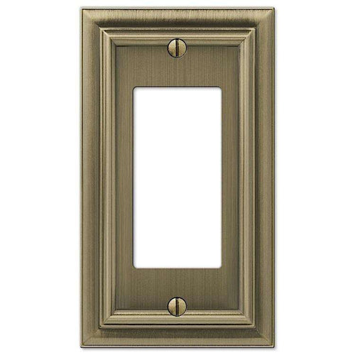 Continental Brushed Brass 1 Rocker (GFI) - Wallplatesonline.com