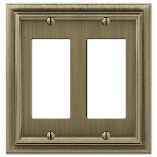 Continental Brushed Brass 2 Rocker (GFI) - Wallplatesonline.com