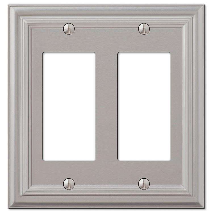 Continental Satin Nickel 2 Rocker (GFI) - Wallplatesonline.com