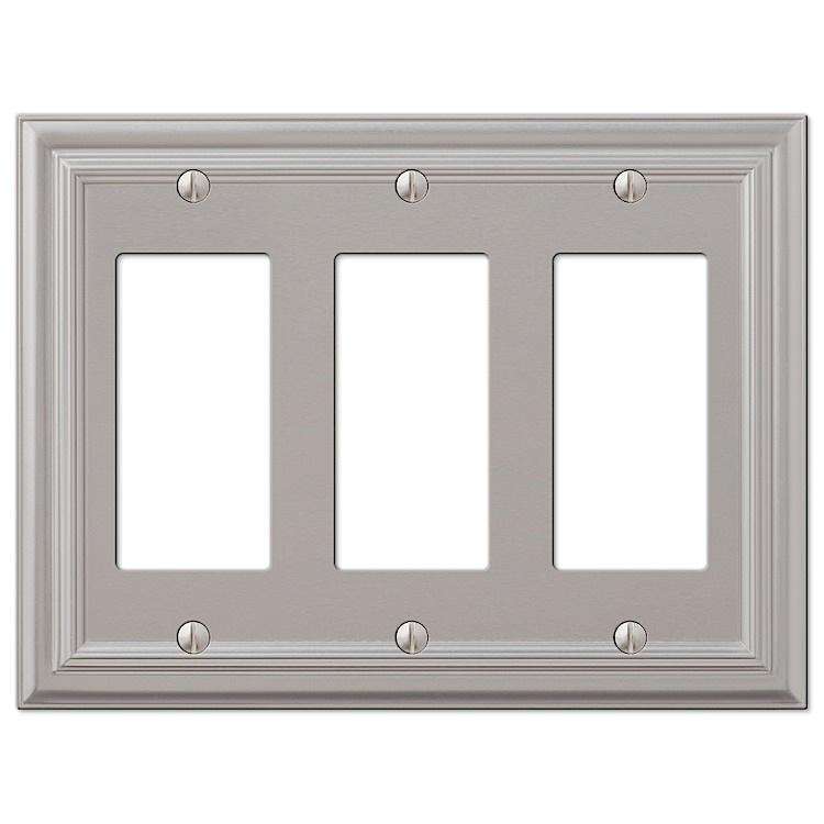 Continental Satin Nickel 3 Rocker (GFI) - Wallplatesonline.com