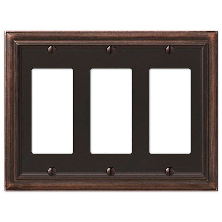 Continental Aged Bronze 3 Rocker (GFI) - Wallplatesonline.com