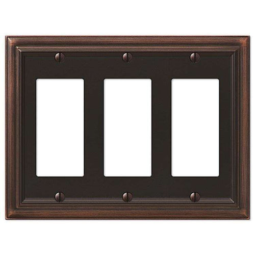Continental Aged Bronze 3 Rocker (GFI) - Wallplatesonline.com