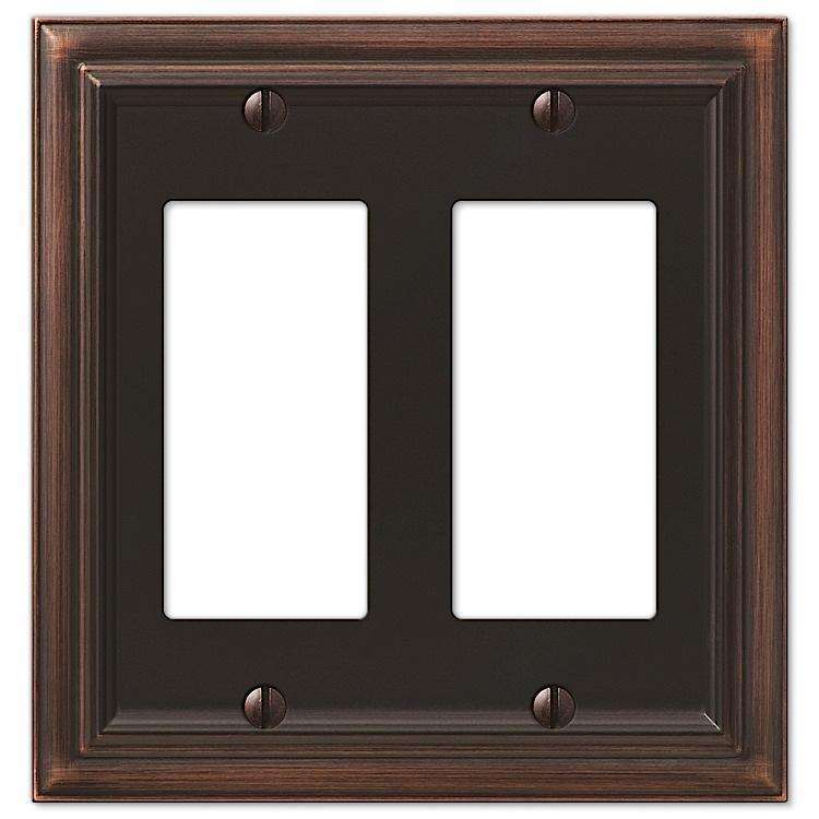 Continental Aged Bronze 2 Rocker (GFI) - Wallplatesonline.com