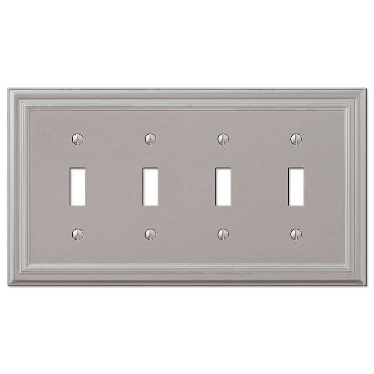 Continental Satin Nickel 4 Toggle - Wallplatesonline.com