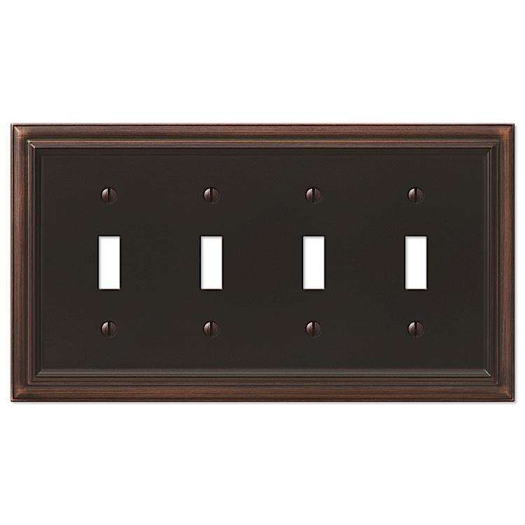 Continental Aged Bronze 4 Toggle - Wallplatesonline.com