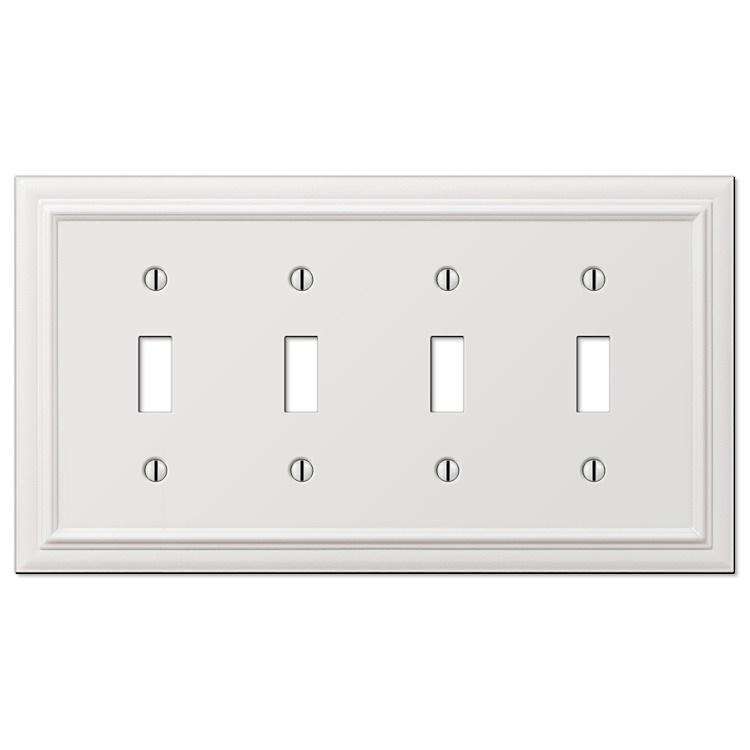 Continental White 4 Toggle - Wallplatesonline.com