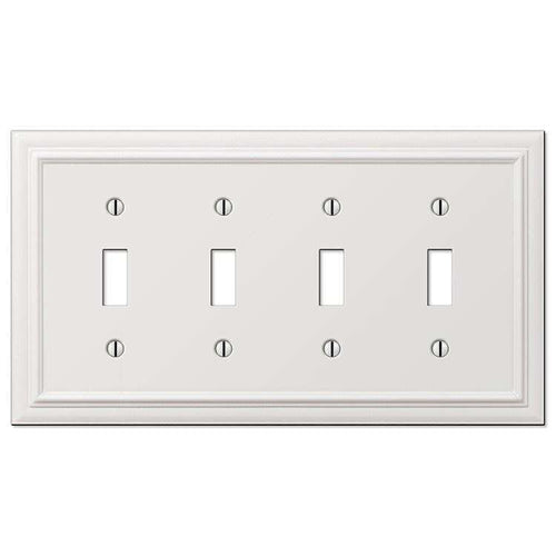 Continental White 4 Toggle - Wallplatesonline.com