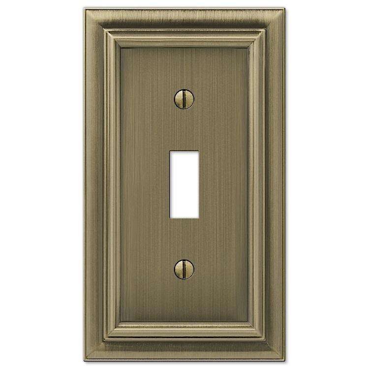 Continental Brushed Brass Cover Plates - Wallplatesonline.com