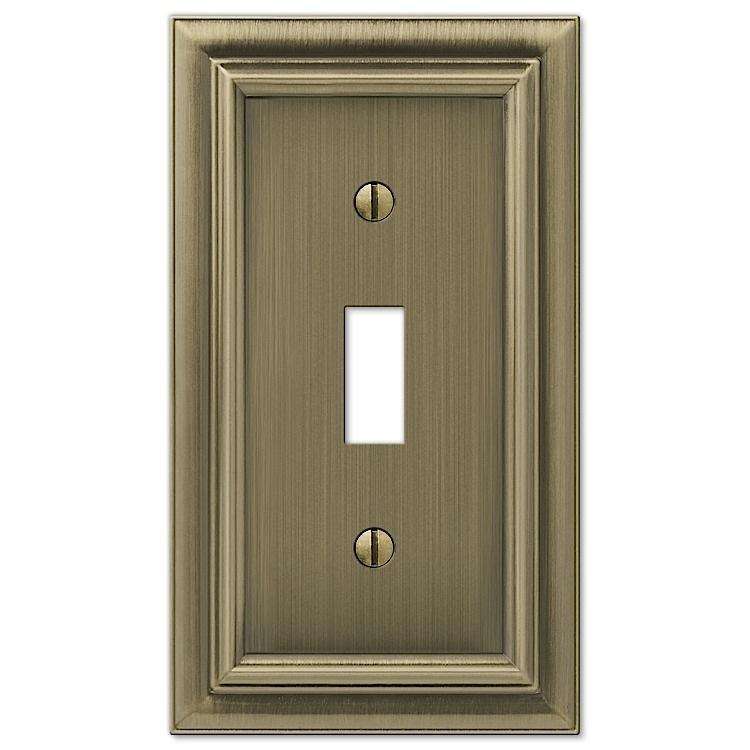 Continental Brushed Brass Cover Plates - Wallplatesonline.com