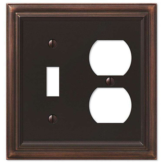 Continental Aged Bronze Toggle / Duplex Outlet - Wallplatesonline.com