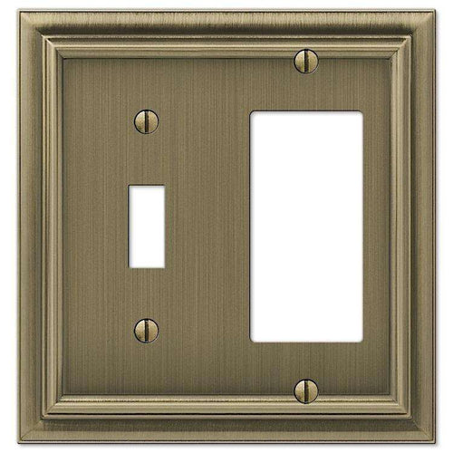 Continental Brushed Brass Toggle / 1 Rocker (GFI) - Wallplatesonline.com