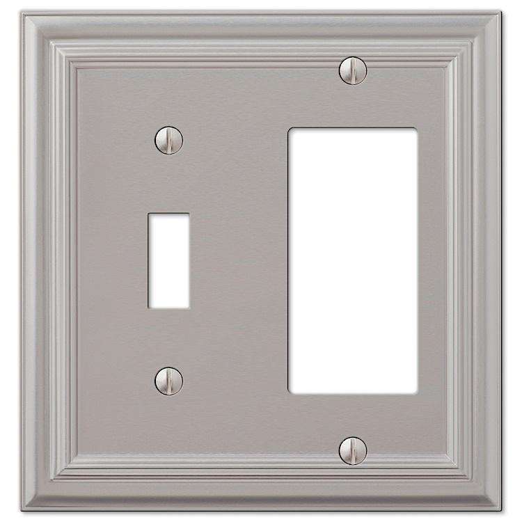 Continental Satin Nickel Toggle / 1 Rocker (GFI)