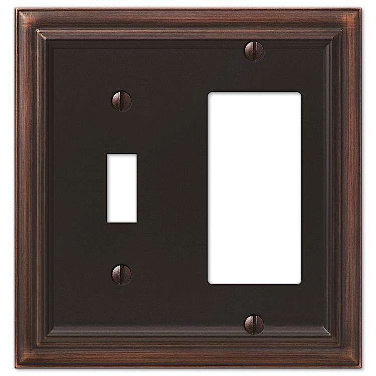 Continental Aged Bronze Toggle / 1 Rocker (GFI)