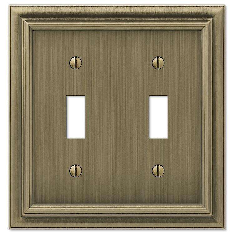 Continental Brushed Brass Double Toggle - Wallplatesonline.com