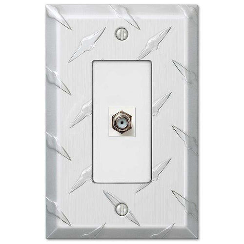 Garage Plate Aluminum 1 Cable TV with Hardware - Wallplatesonline.com