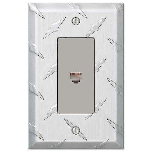 Garage Plate Aluminum 1 Phone Jack with Hardware - Wallplatesonline.com