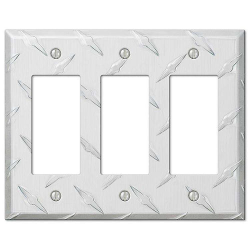 Garage Plate Aluminum 3 Rocker (GFI) - Wallplatesonline.com
