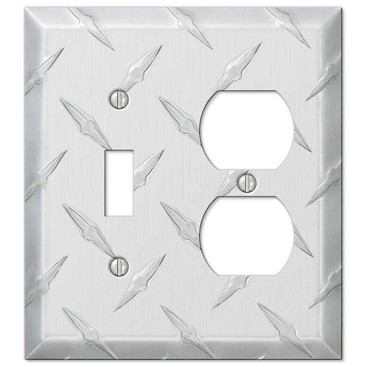 Garage Plate Aluminum Toggle / Duplex Outlet