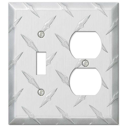 Garage Plate Aluminum Toggle / Duplex Outlet - Wallplatesonline.com