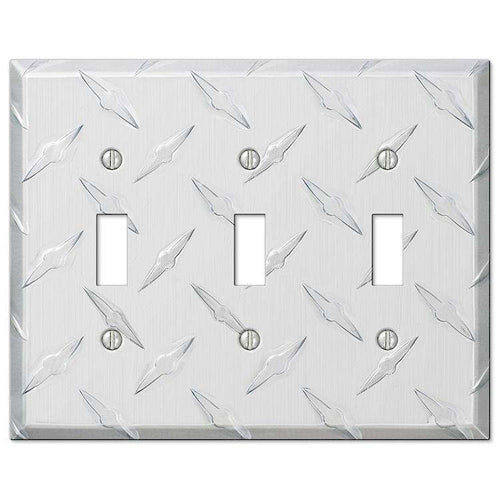 Garage Plate Aluminum Triple Toggle - Wallplatesonline.com