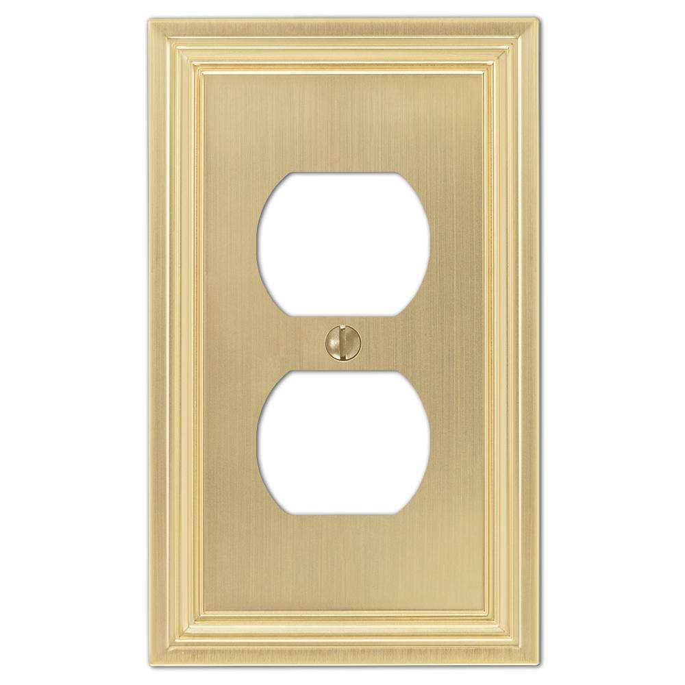 Daltry Satin Brass 1 Duplex Outlet