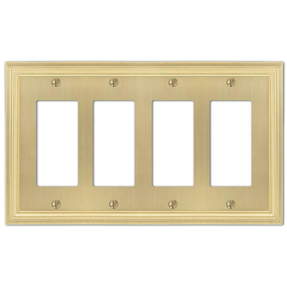 Daltry Satin Brass 4 Rocker (GFI):Wallplatesonline.com