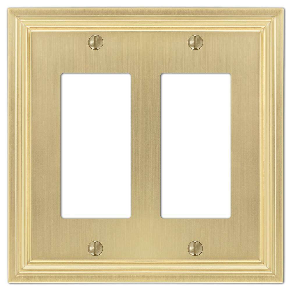 Daltry Satin Brass 2 Rocker (GFI):Wallplatesonline.com