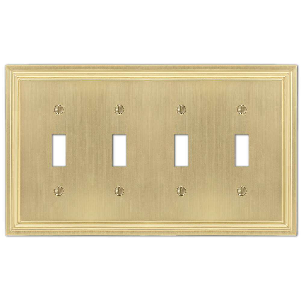 Daltry Satin Brass 4 Toggle:Wallplatesonline.com