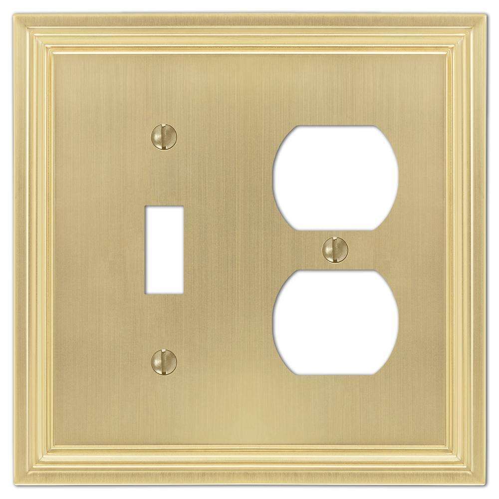 Daltry Satin Brass Toggle / Duplex Outlet
